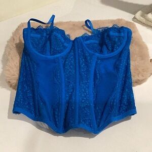 Urban Outfitters Blue Lace Crop Top